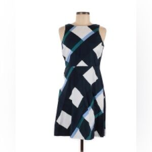 Ann Taylor Factory Blue Geometric Dress Size 6P